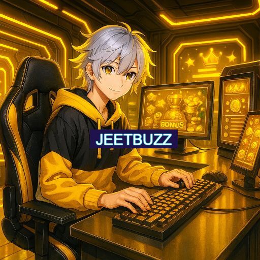 Imagem promocional do app oficial JEETBUZZ destacando a conveniência de jogar cassino online pelo celular ou navegador