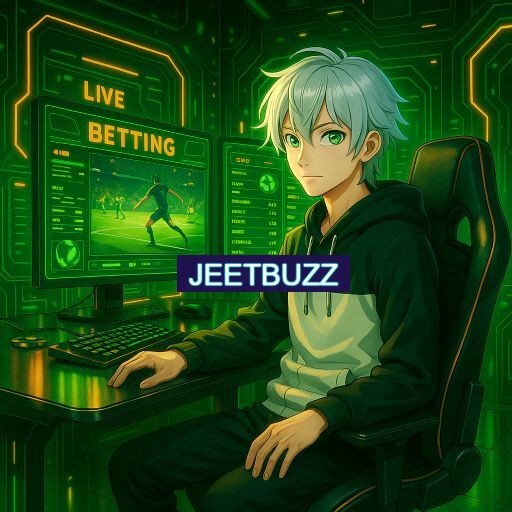 Imagem promocional do app oficial JEETBUZZ destacando a conveniência de jogar cassino online pelo celular ou navegador