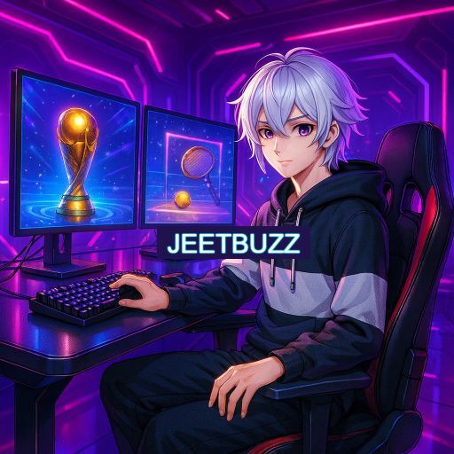 Imagem promocional do app oficial JEETBUZZ destacando a conveniência de jogar cassino online pelo celular ou navegador