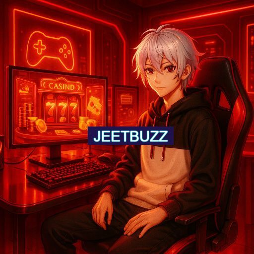 Imagem promocional do app oficial JEETBUZZ destacando a conveniência de jogar cassino online pelo celular ou navegador