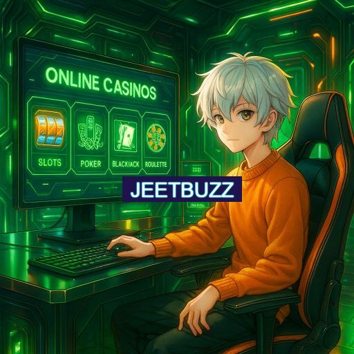 Imagem promocional do app oficial JEETBUZZ destacando a conveniência de jogar cassino online pelo celular ou navegador