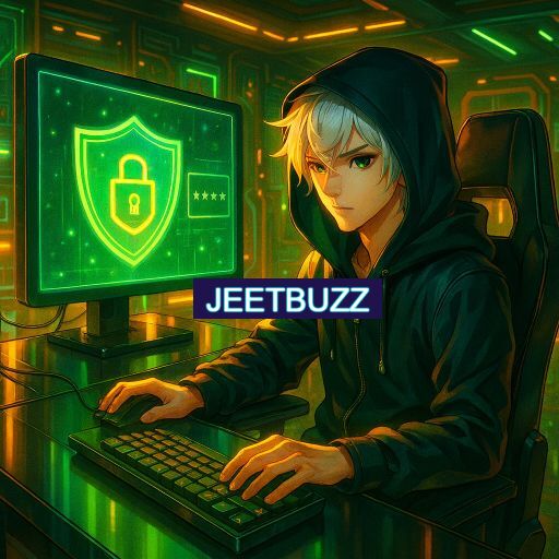 Imagem promocional do app oficial JEETBUZZ destacando a conveniência de jogar cassino online pelo celular ou navegador