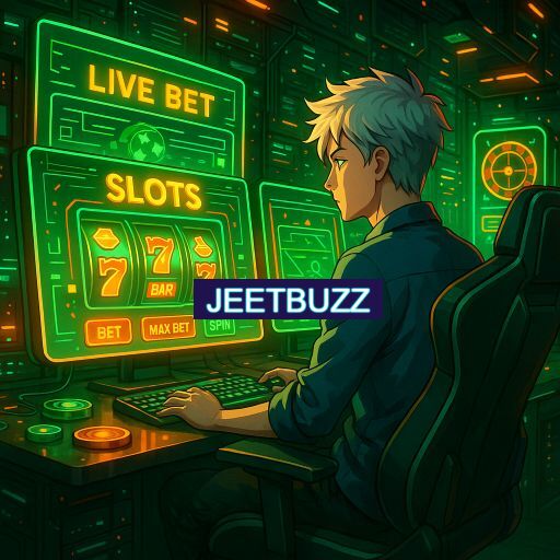 Imagem promocional do app oficial JEETBUZZ destacando a conveniência de jogar cassino online pelo celular ou navegador